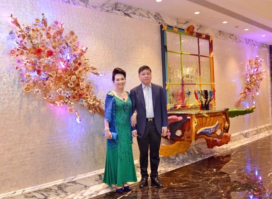 The filed photo shows Mr. Chu Nap Kee Eric and his wife posing a photo at a corner of the Reverie Saigon Hotel.